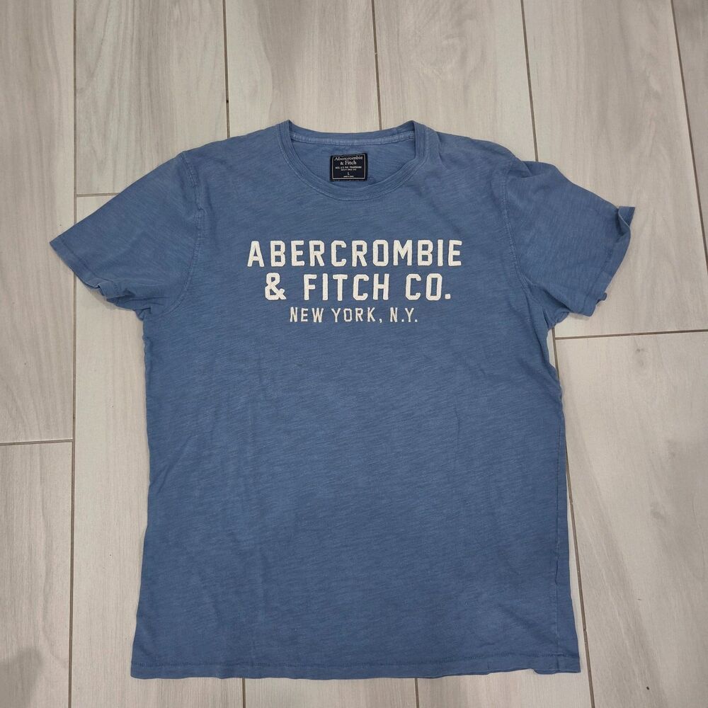 Abercrombie & Fitch Logo Graphic Tee Blue Men’s Large A&F New York